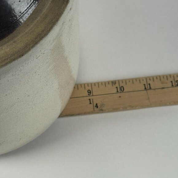 Vintage Stoneware Whiskey Jug 12" Brown Beige Two Tone Glaze Farmhouse Decor - Picture 7 of 9